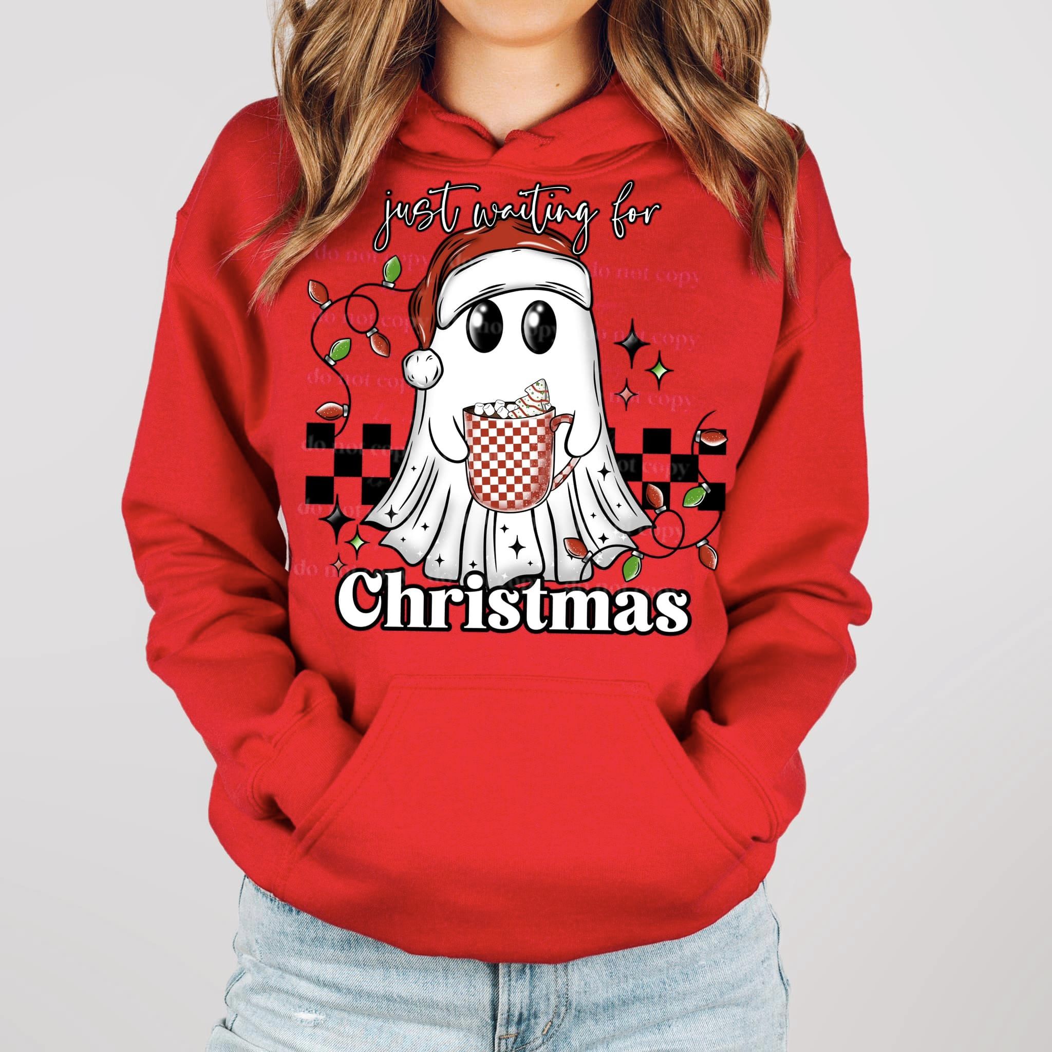 JUST WAITING FOR CHRISTMAS GHOST - HOODIE