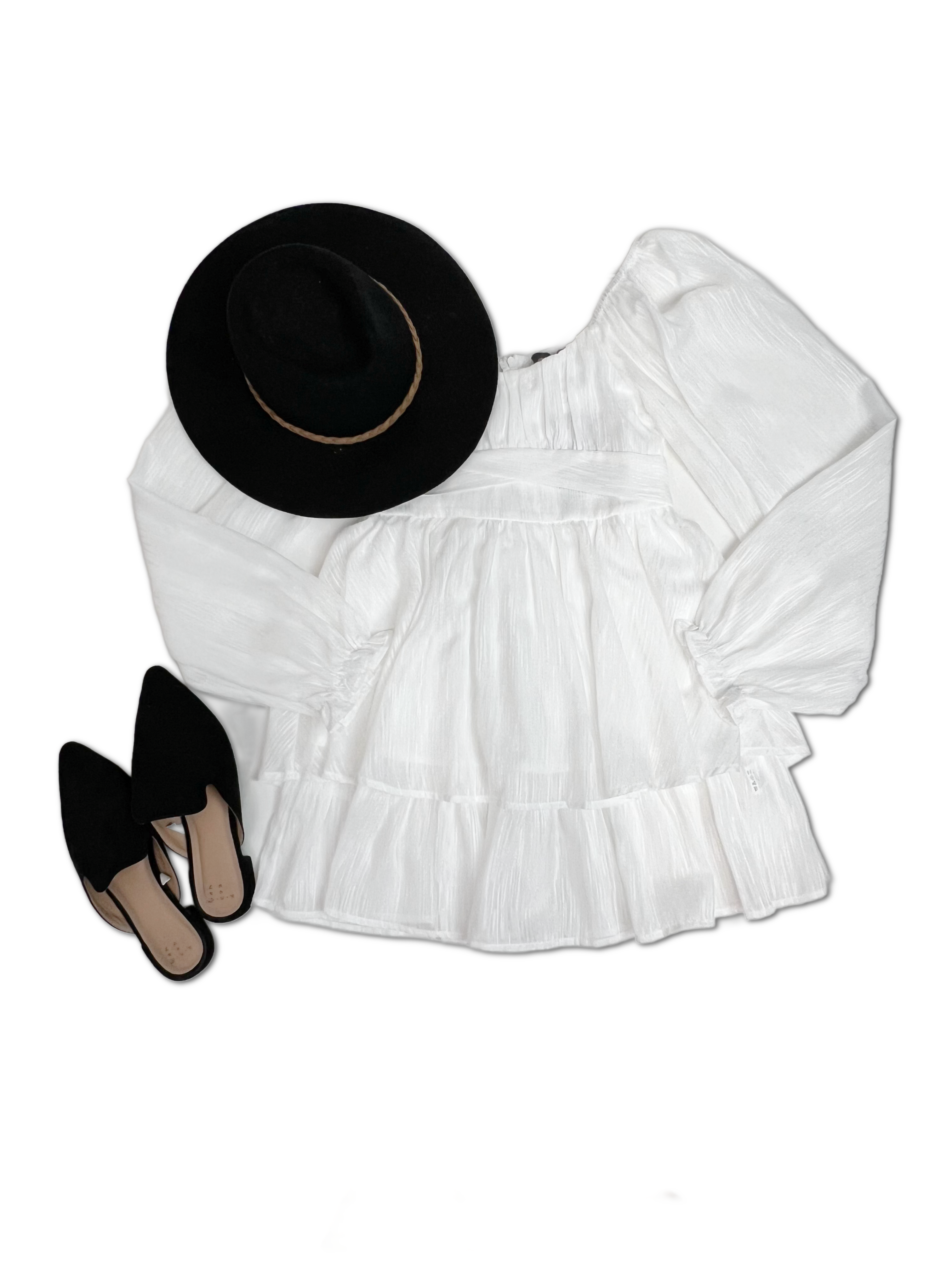 Charming Chiffon Dress - White