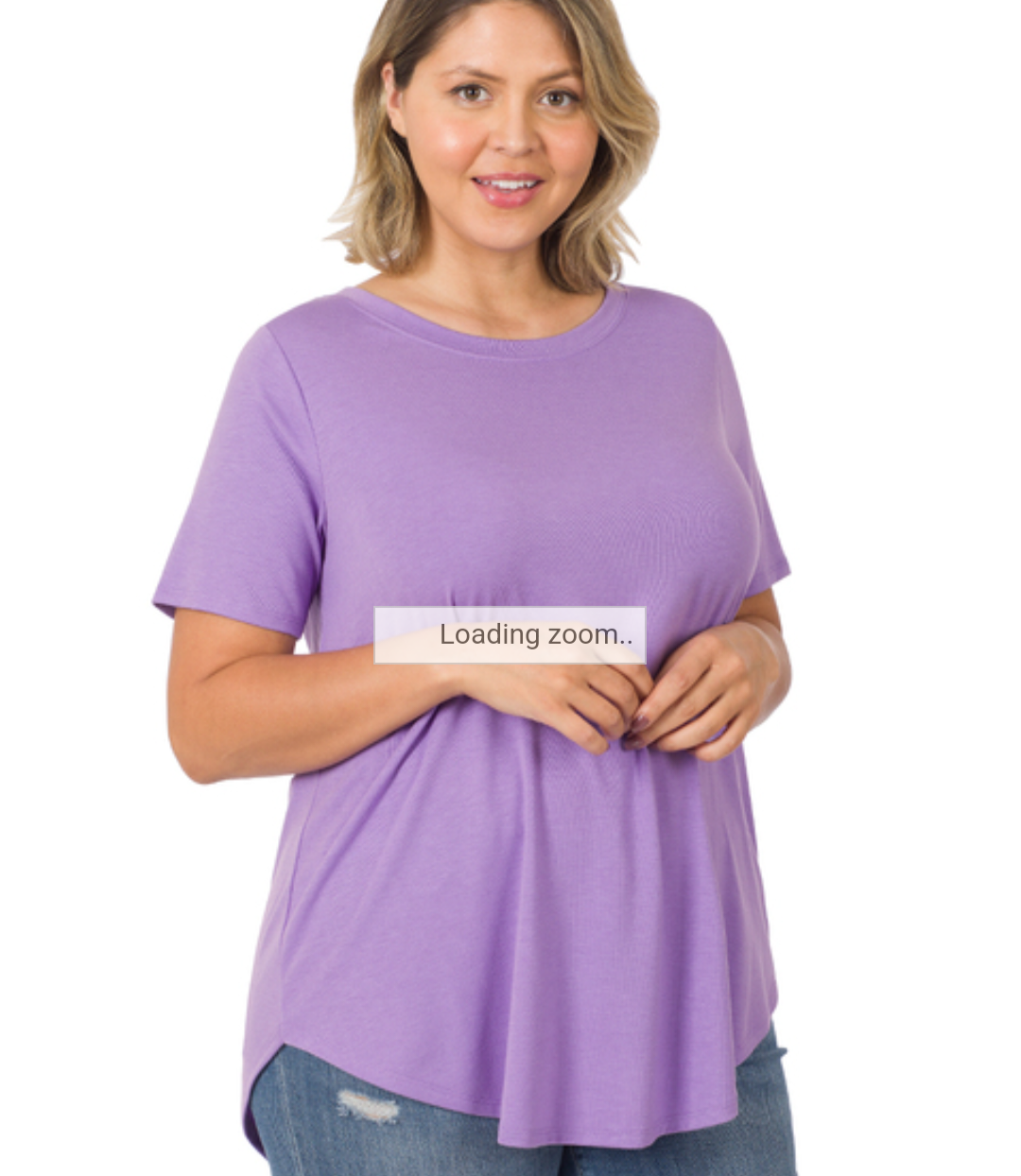 Super soft stretchy basic round neck top Plus