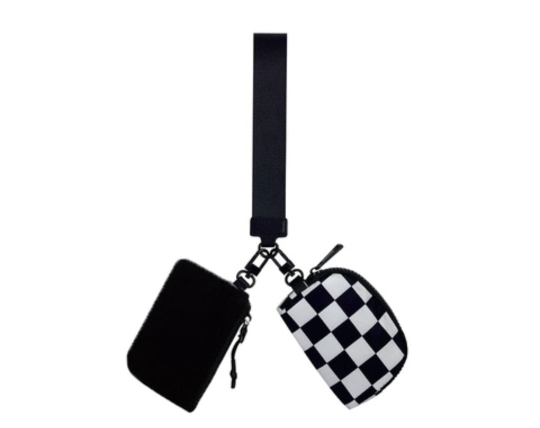 Dual pouch wristlet keychain