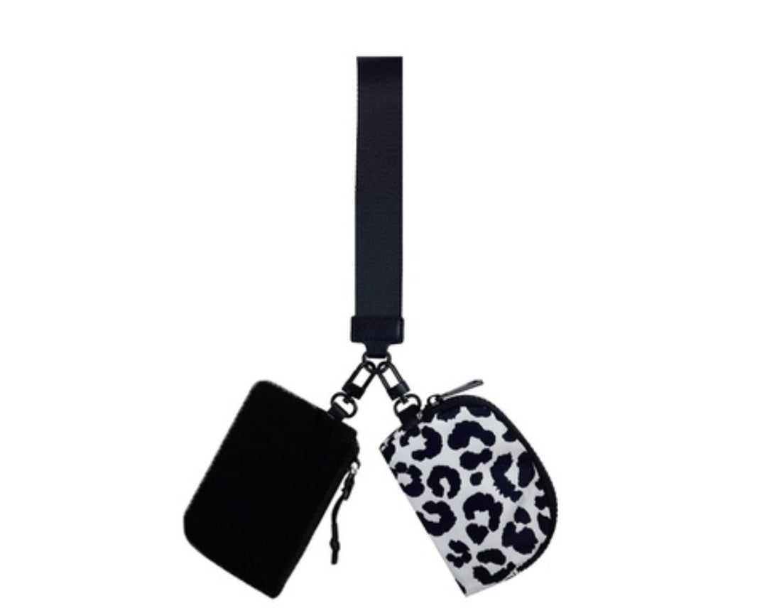 Dual pouch wristlet keychain