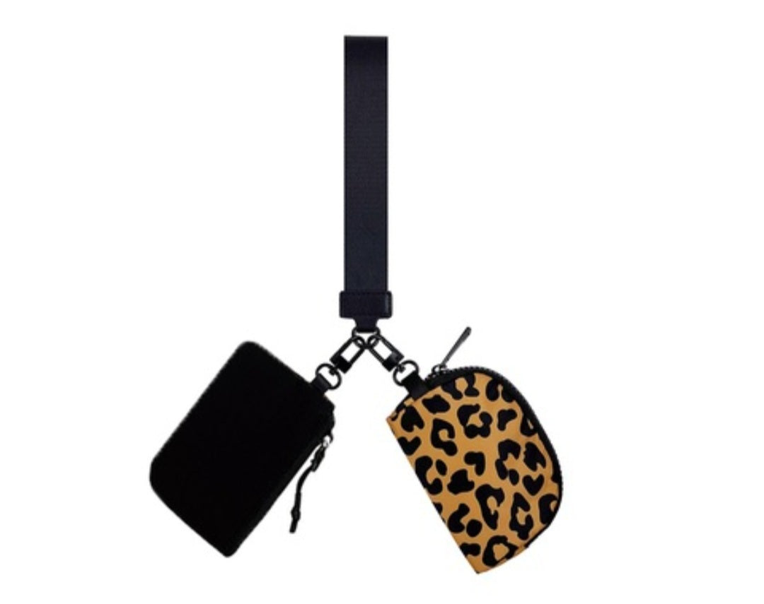 Dual pouch wristlet keychain