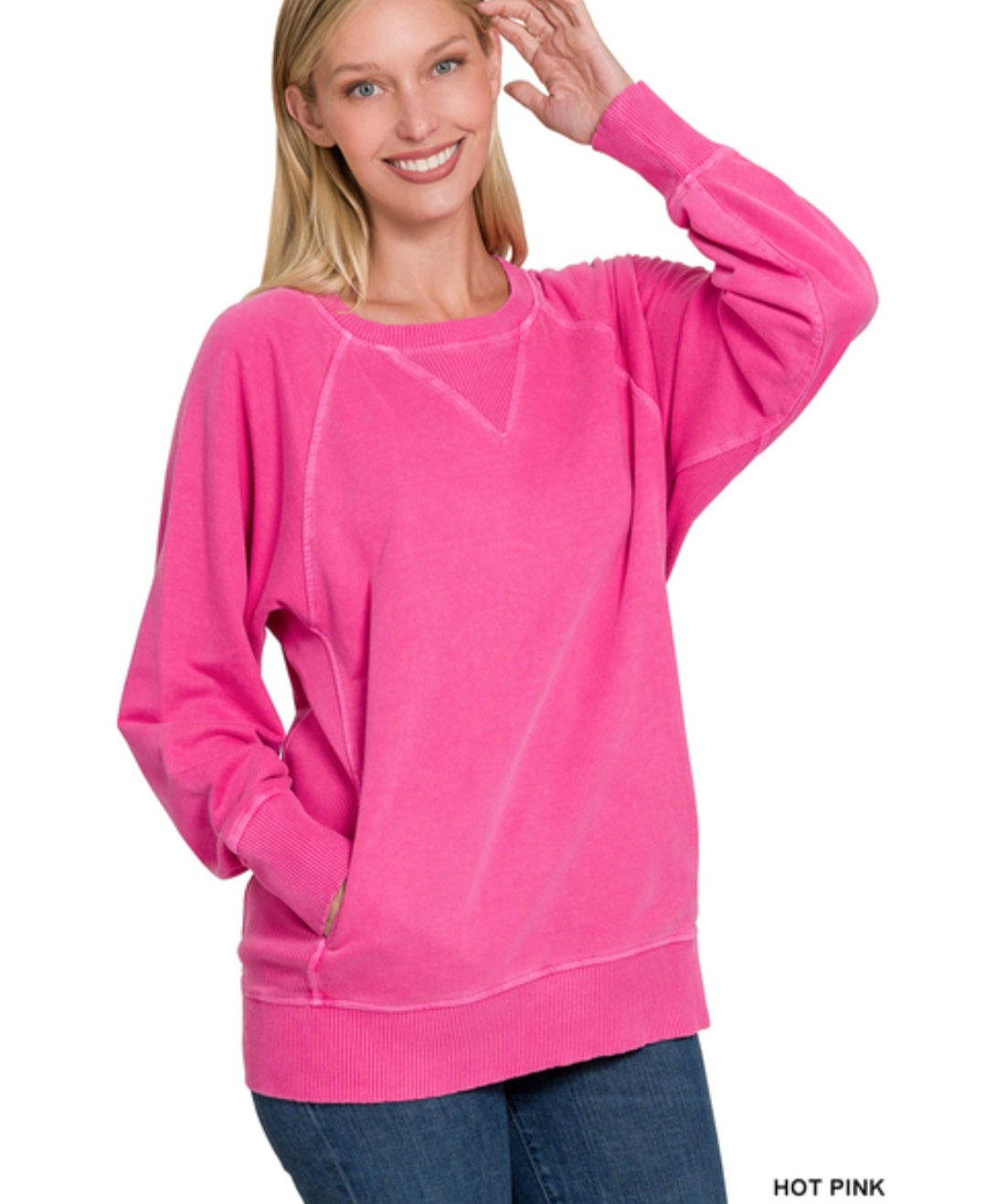 Pink pocket sweatshirt