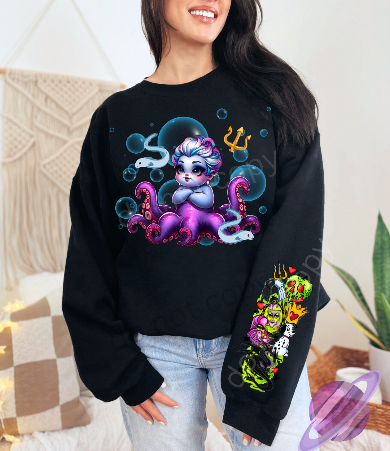 SEA WITCH VILL BABY SWEATSHIRT W/ SLEEVE PRINT