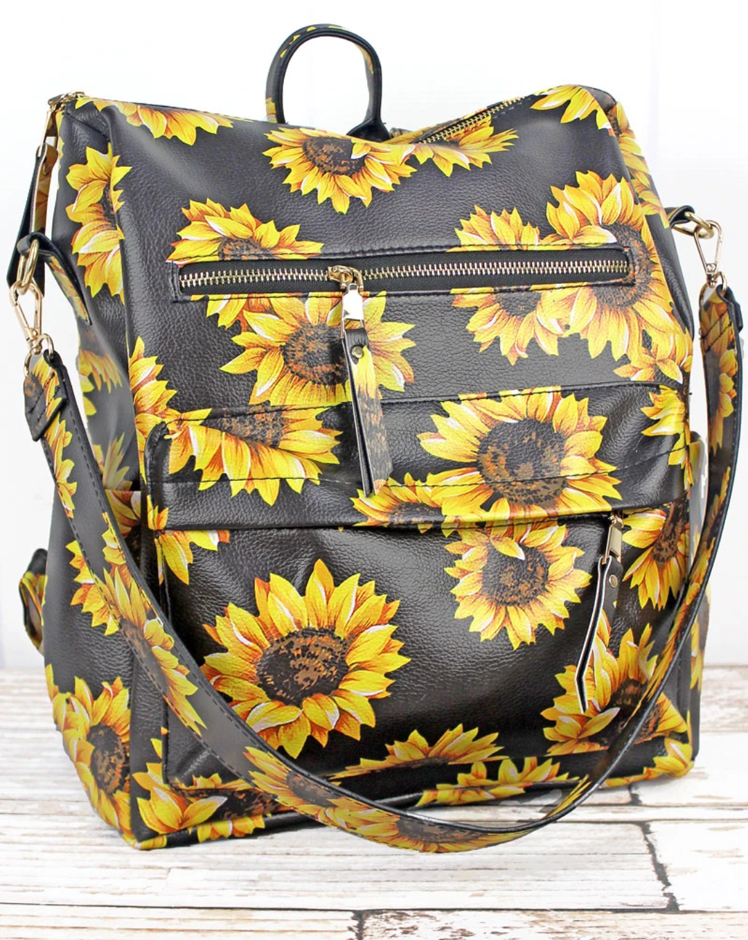 Leather sunflower 3 in 1 bag