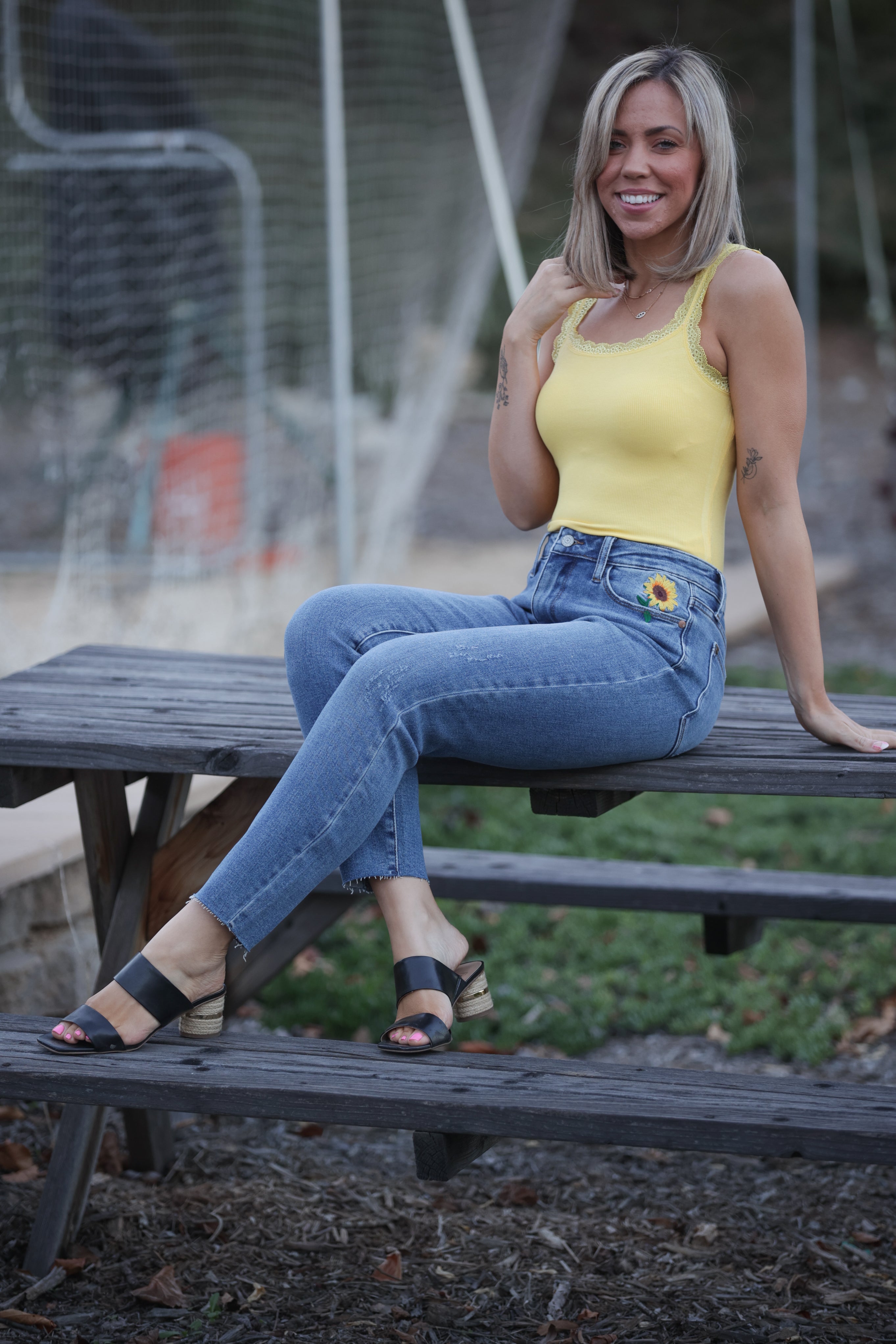 Sunshine Lace Tank Bodysuit